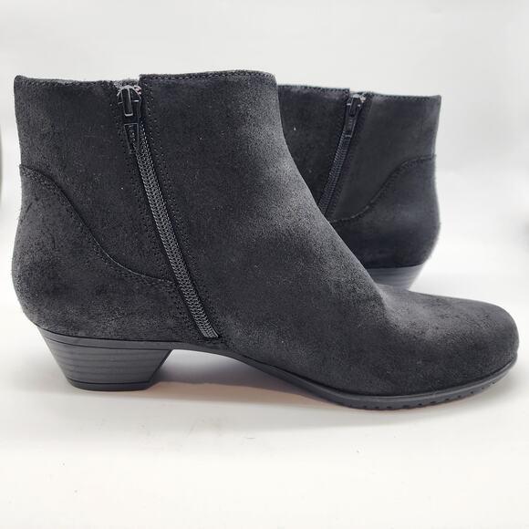 Abeo Melanie Metatarsal Short Boots Size 9.5 Black Oiled Leather Side Zip Bootie - Picture 5 of 9